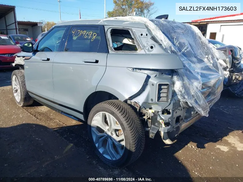 2022 Land Rover Range Rover Evoque R-Dynamic Se VIN: SALZL2FX4NH173603 Lot: 40789698