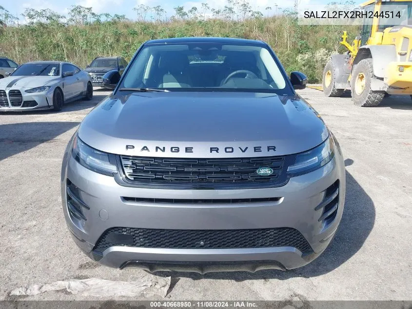 2024 Land Rover Range Rover Evoque Dynamic Se VIN: SALZL2FX2RH244514 Lot: 40668950