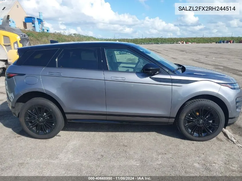 2024 Land Rover Range Rover Evoque Dynamic Se VIN: SALZL2FX2RH244514 Lot: 40668950