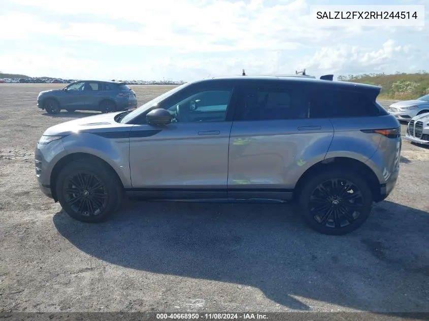 2024 Land Rover Range Rover Evoque Dynamic Se VIN: SALZL2FX2RH244514 Lot: 40668950