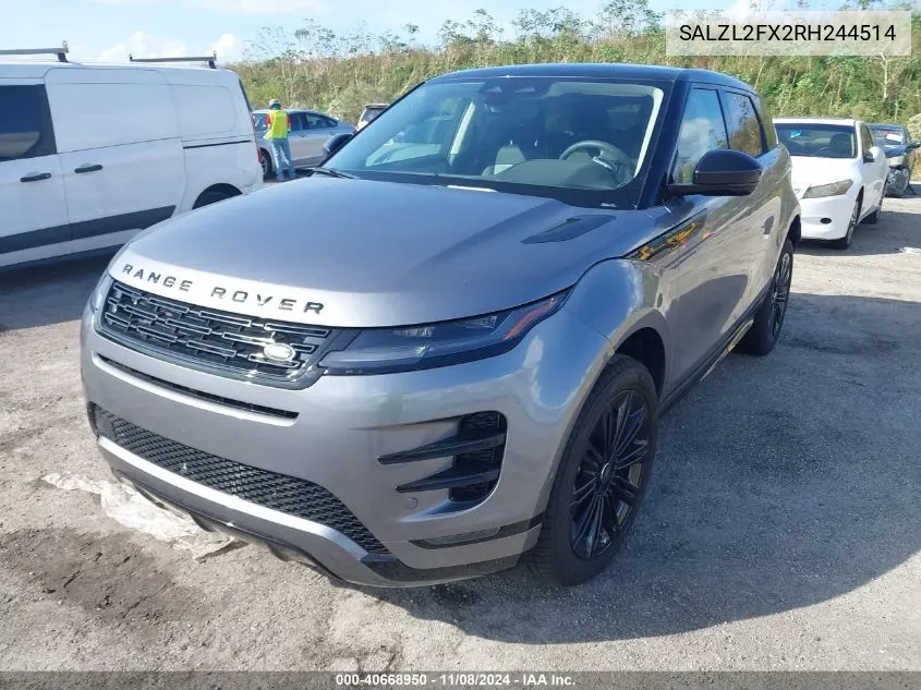 2024 Land Rover Range Rover Evoque Dynamic Se VIN: SALZL2FX2RH244514 Lot: 40668950