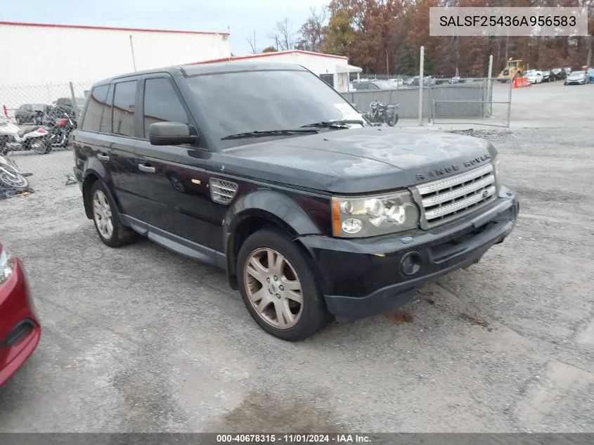 2006 Land Rover Range Rover Sport Hse VIN: SALSF25436A956583 Lot: 40678315