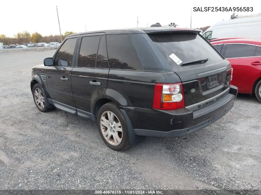 2006 Land Rover Range Rover Sport Hse VIN: SALSF25436A956583 Lot: 40678315