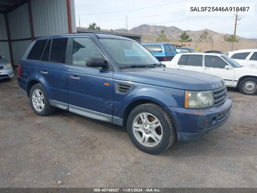 2006 Land Rover Range Rover Sport Hse VIN: SALSF25446A918487 Lot: 40749027