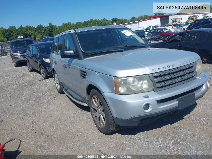 2007 Land Rover Range Rover Sport Hse VIN: SALSK25477A108445 Lot: 40305812