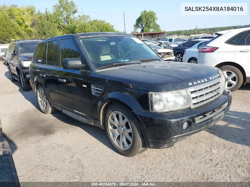 SALSK254X8A184016 2008 Land Rover Range Rover Sport Hse