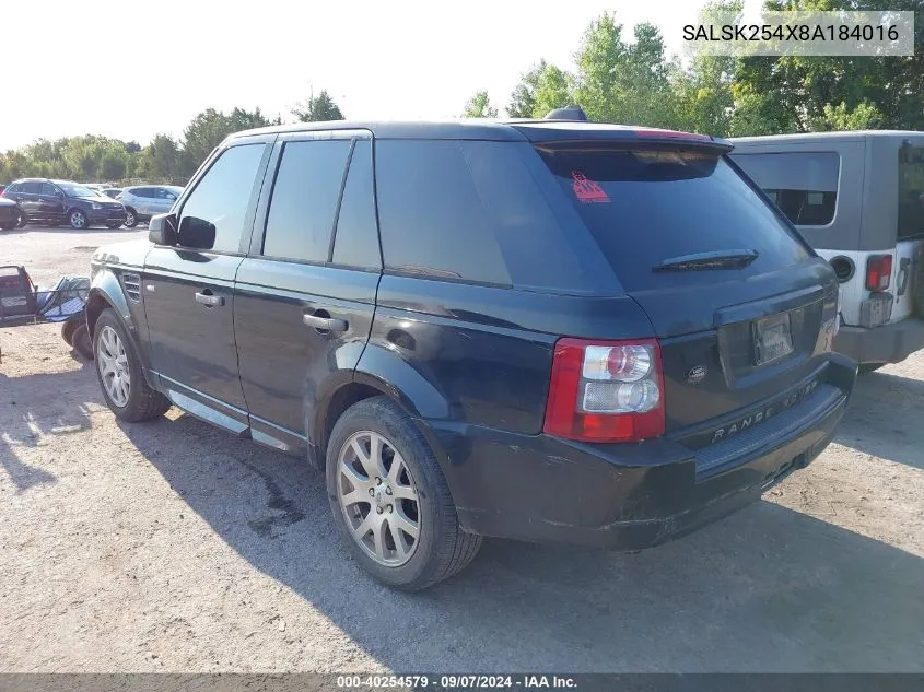 SALSK254X8A184016 2008 Land Rover Range Rover Sport Hse