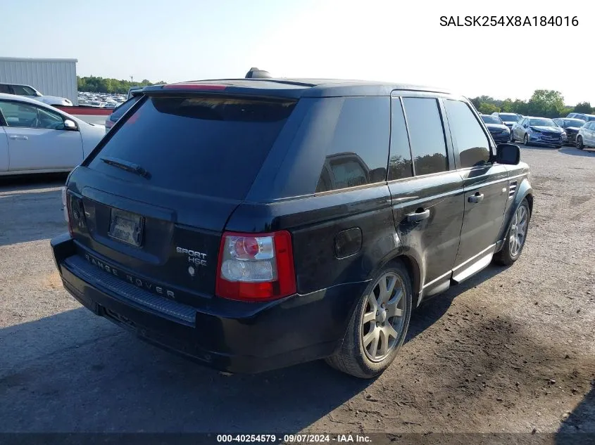 SALSK254X8A184016 2008 Land Rover Range Rover Sport Hse