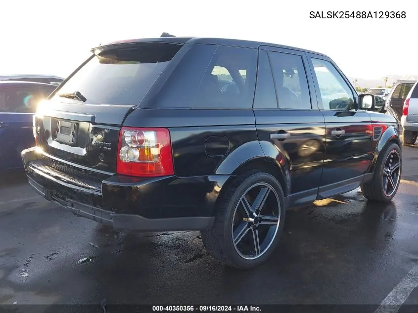 SALSK25488A129368 2008 Land Rover Range Rover Sport Hse