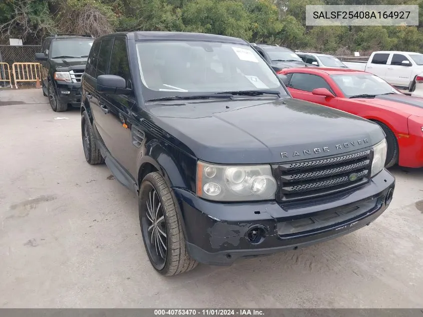 2008 Land Rover Range Rover Sport Hse VIN: SALSF25408A164927 Lot: 40753470