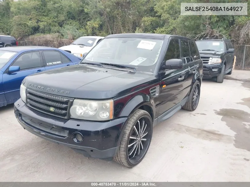 2008 Land Rover Range Rover Sport Hse VIN: SALSF25408A164927 Lot: 40753470