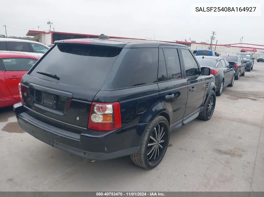 2008 Land Rover Range Rover Sport Hse VIN: SALSF25408A164927 Lot: 40753470