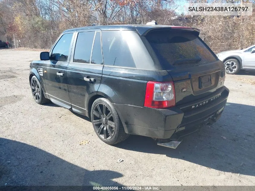 2008 Land Rover Range Rover Sport Supercharged VIN: SALSH23438A126797 Lot: 40805056