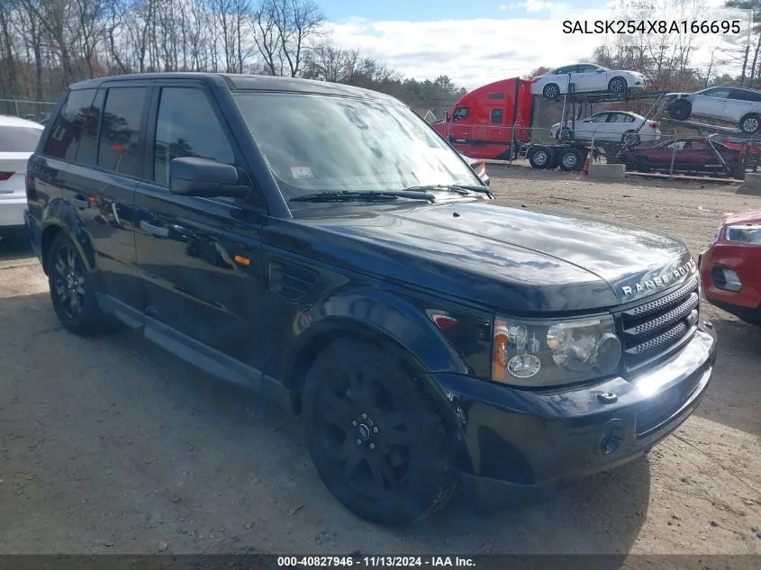 2008 Land Rover Range Rover Sport Hse VIN: SALSK254X8A166695 Lot: 40827946