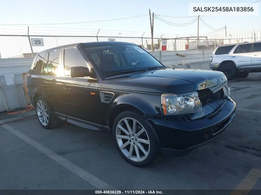 2008 Land Rover Range Rover Sport Hse VIN: SALSK25458A183856 Lot: 40836329