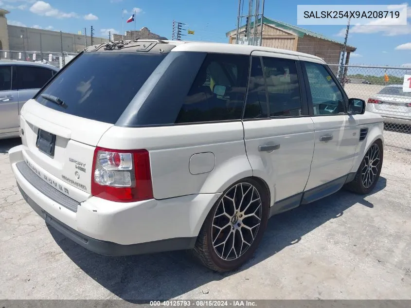 2009 Land Rover Range Rover Sport Hse VIN: SALSK254X9A208719 Lot: 40125793