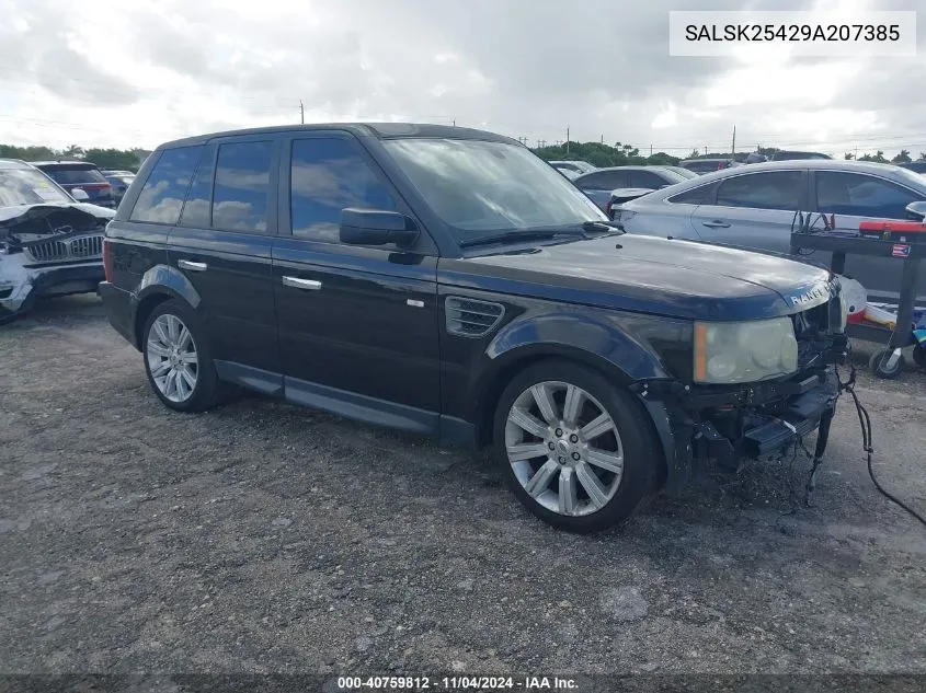 2009 Land Rover Range Rover Sport Hse VIN: SALSK25429A207385 Lot: 40759812