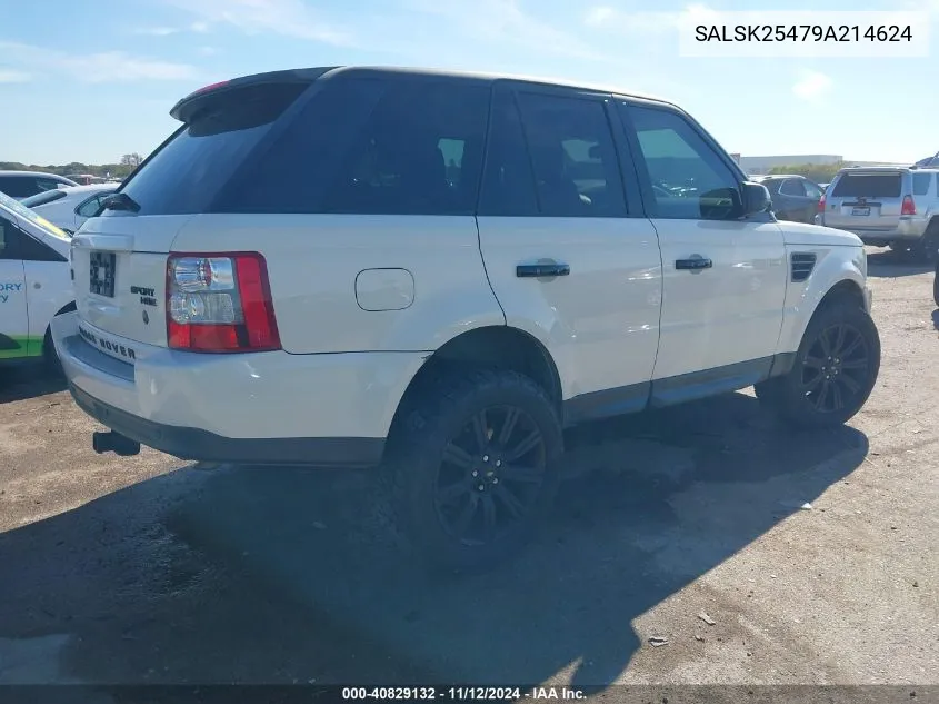 2009 Land Rover Range Rover Sport Hse VIN: SALSK25479A214624 Lot: 40829132