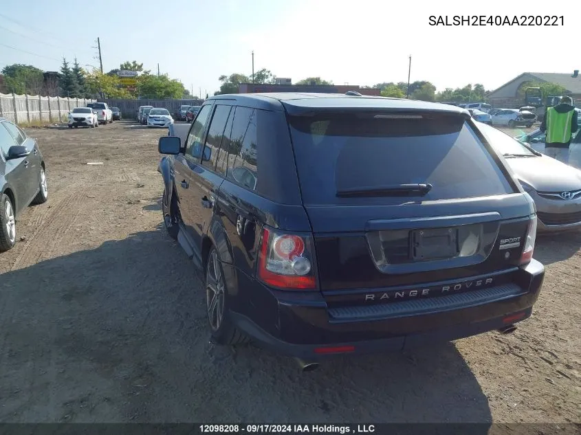 SALSH2E40AA220221 2010 Land Rover Range Rover Sport