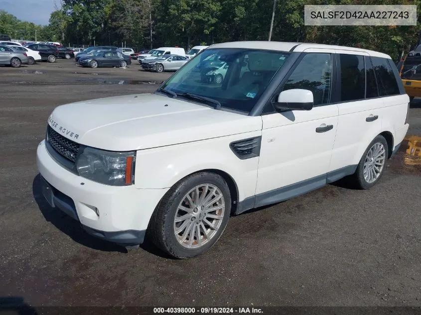 SALSF2D42AA227243 2010 Land Rover Range Rover Sport Hse