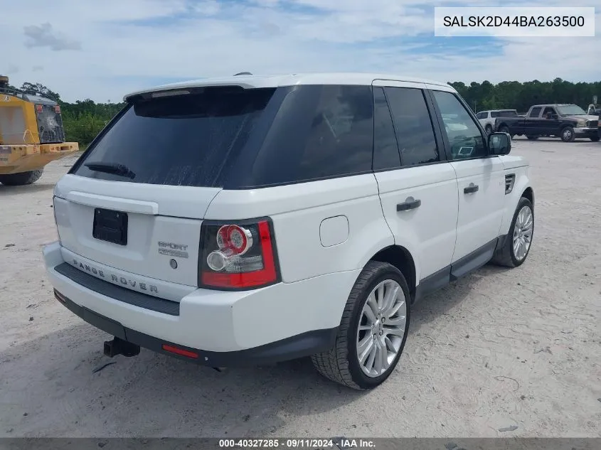 2011 Land Rover Range Rover Sport Lux VIN: SALSK2D44BA263500 Lot: 40327285