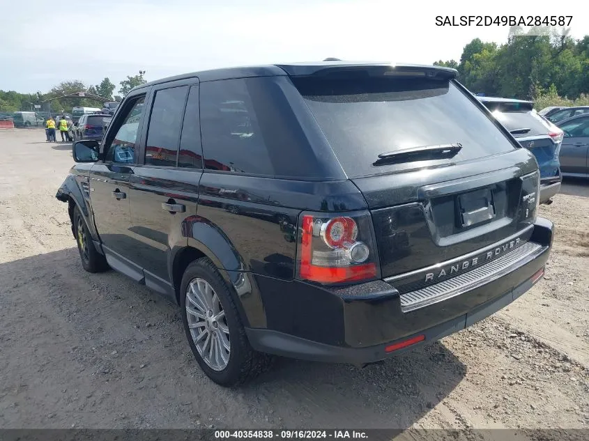 2011 Land Rover Range Rover Sport Hse VIN: SALSF2D49BA284587 Lot: 40354838