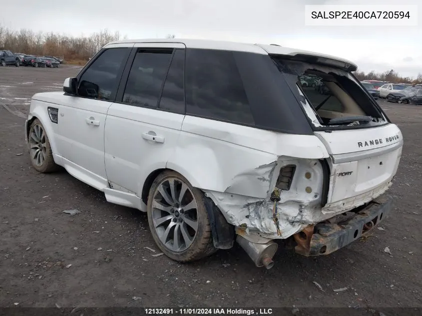 2012 Land Rover Range Rover Sport VIN: SALSP2E40CA720594 Lot: 12132491