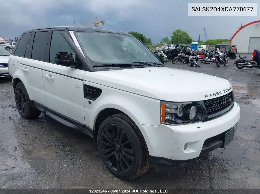 2013 Land Rover Range Rover Sport VIN: SALSK2D4XDA770677 Lot: 12023246