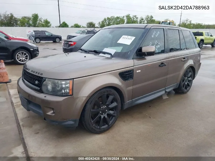 2013 Land Rover Range Rover Sport Hse VIN: SALSK2D42DA788963 Lot: 40907920