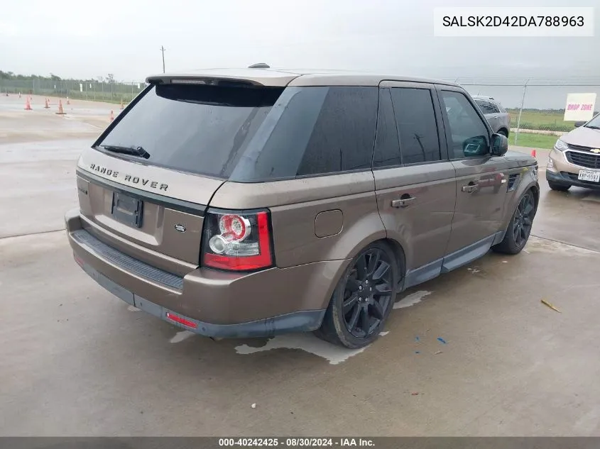 2013 Land Rover Range Rover Sport Hse VIN: SALSK2D42DA788963 Lot: 40907920