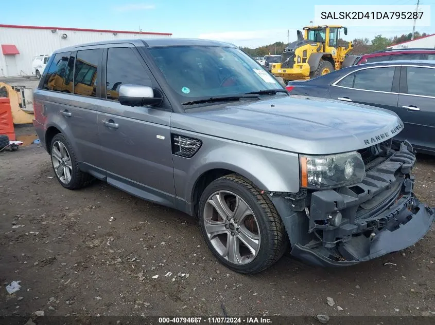 2013 Land Rover Range Rover Sport Hse VIN: SALSK2D41DA795287 Lot: 40794667