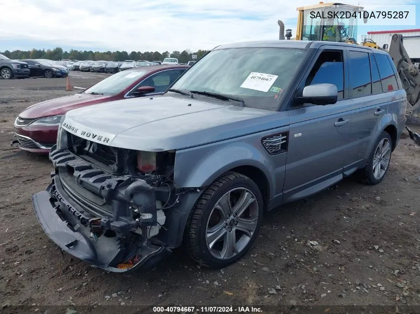 2013 Land Rover Range Rover Sport Hse VIN: SALSK2D41DA795287 Lot: 40794667