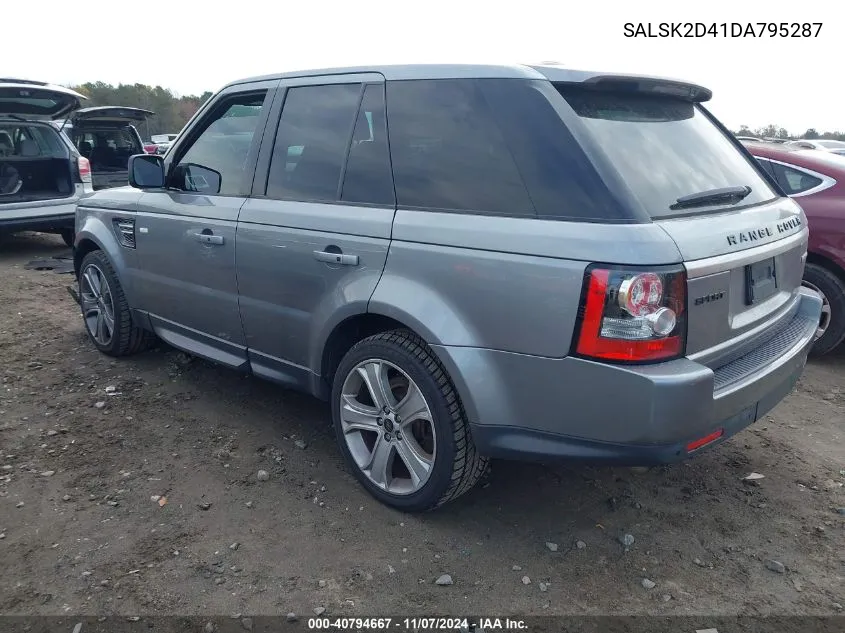 2013 Land Rover Range Rover Sport Hse VIN: SALSK2D41DA795287 Lot: 40794667