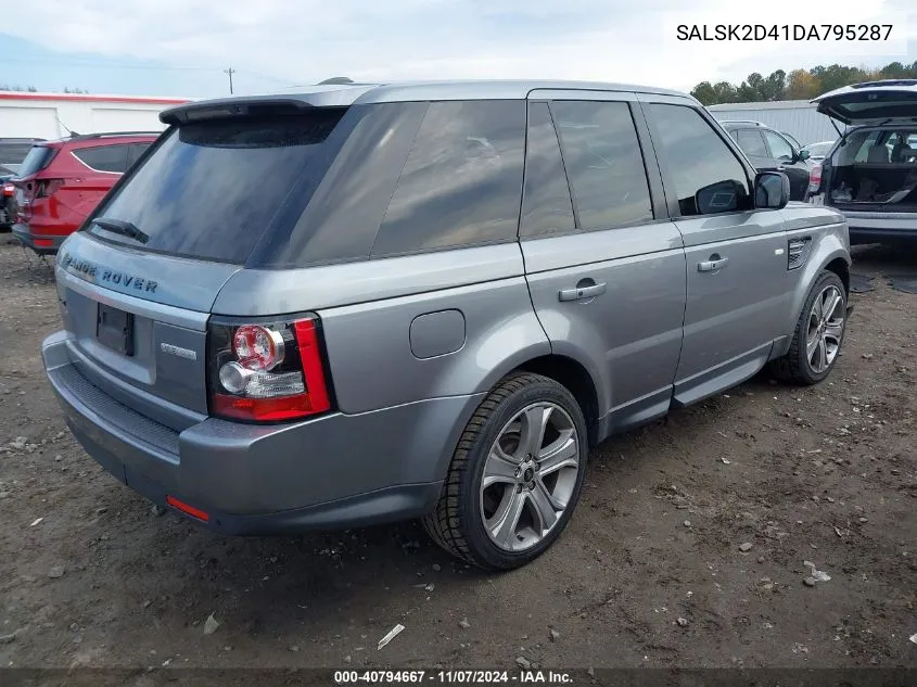 2013 Land Rover Range Rover Sport Hse VIN: SALSK2D41DA795287 Lot: 40794667