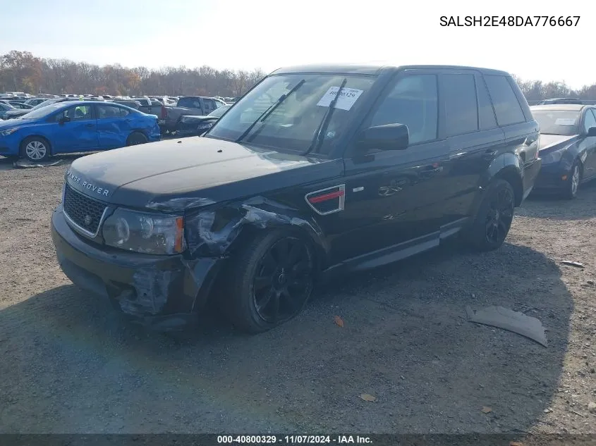 2013 Land Rover Range Rover Sport Supercharged VIN: SALSH2E48DA776667 Lot: 40800329