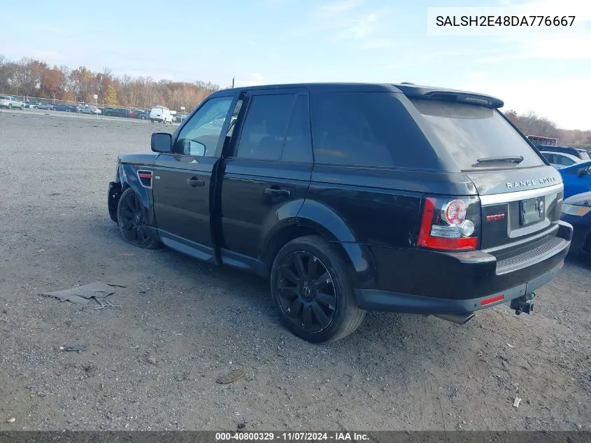 2013 Land Rover Range Rover Sport Supercharged VIN: SALSH2E48DA776667 Lot: 40800329