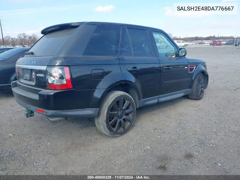 2013 Land Rover Range Rover Sport Supercharged VIN: SALSH2E48DA776667 Lot: 40800329