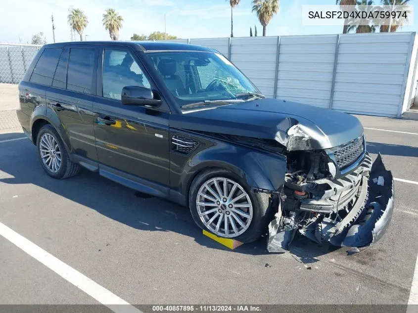 2013 Land Rover Range Rover Sport Hse VIN: SALSF2D4XDA759974 Lot: 40857895