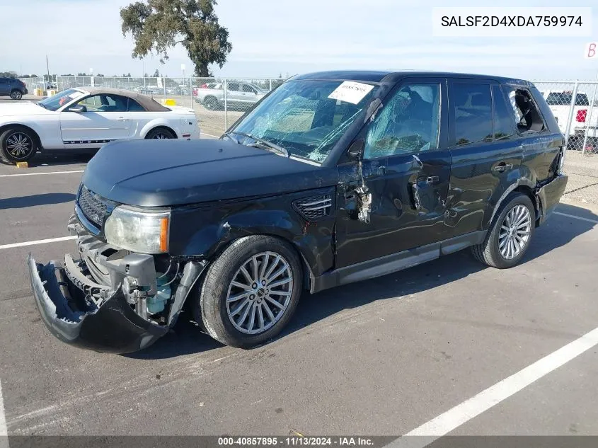 2013 Land Rover Range Rover Sport Hse VIN: SALSF2D4XDA759974 Lot: 40857895