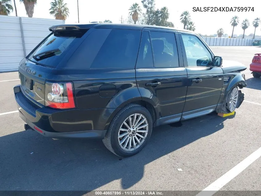 2013 Land Rover Range Rover Sport Hse VIN: SALSF2D4XDA759974 Lot: 40857895