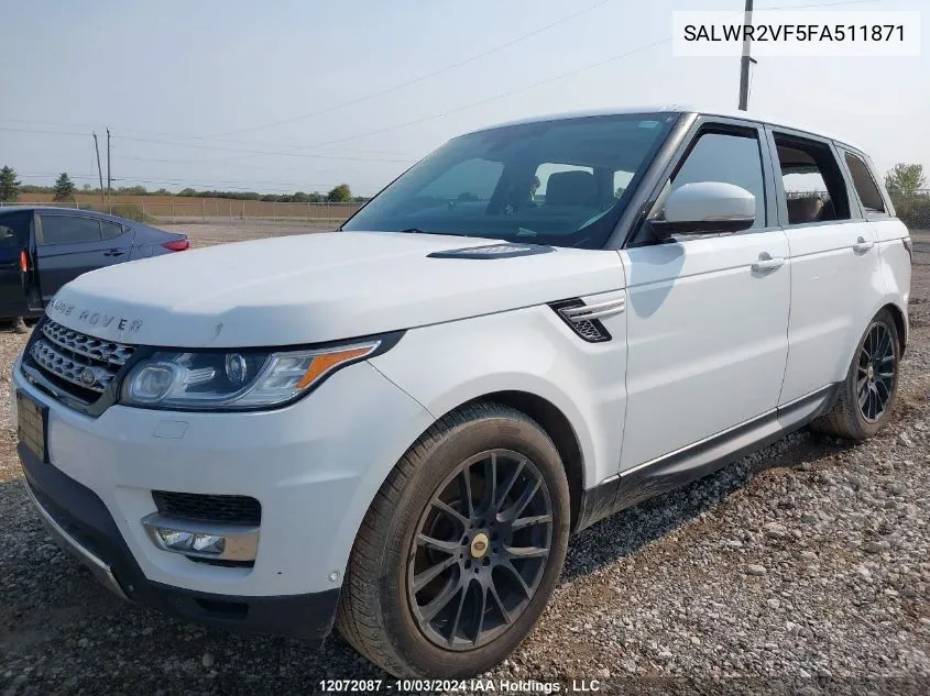 2015 Land Rover Range Rover Sport VIN: SALWR2VF5FA511871 Lot: 12072087