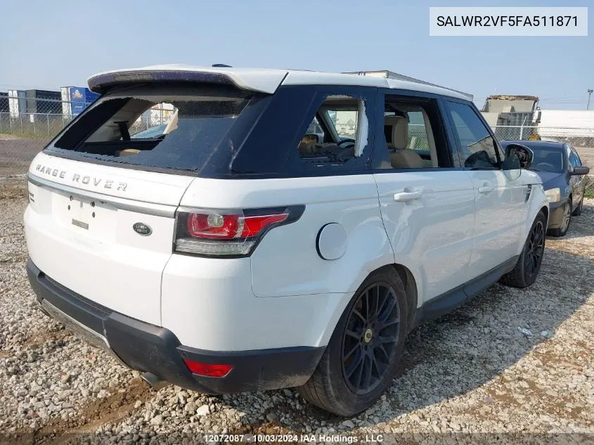 2015 Land Rover Range Rover Sport VIN: SALWR2VF5FA511871 Lot: 12072087