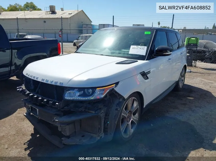 2015 Land Rover Range Rover Sport Sc VIN: SALWR2VF4FA608852 Lot: 40317532