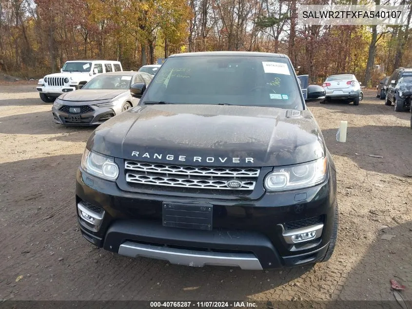 2015 Land Rover Range Rover Sport 5.0L V8 Supercharged VIN: SALWR2TFXFA540107 Lot: 40765287