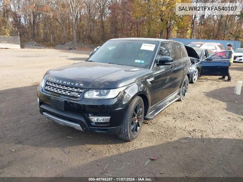 2015 Land Rover Range Rover Sport 5.0L V8 Supercharged VIN: SALWR2TFXFA540107 Lot: 40765287