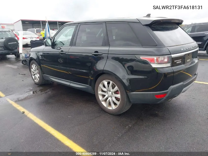 2015 Land Rover Range Rover Sport 5.0L V8 Supercharged VIN: SALWR2TF3FA618131 Lot: 40809289