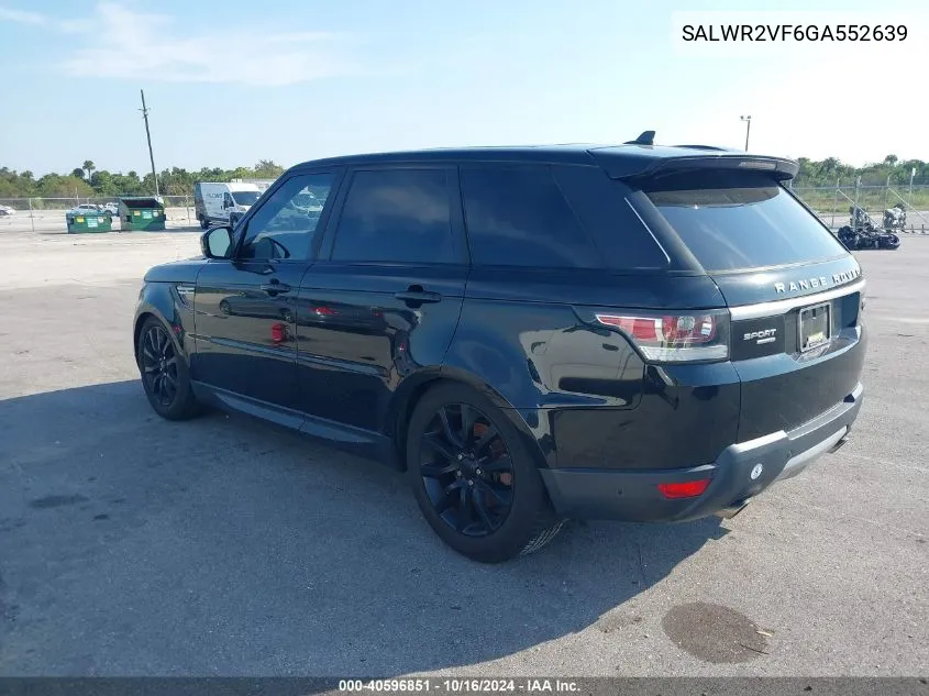 SALWR2VF6GA552639 2016 Land Rover Range Rover Sport 3.0L V6 Supercharged Hse