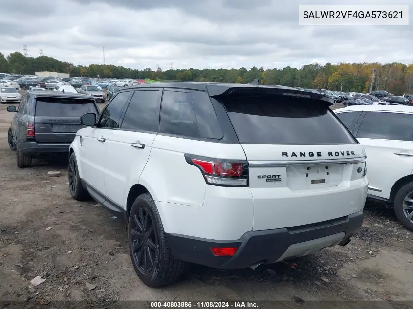 2016 Land Rover Range Rover Sport 3.0L V6 Supercharged Hse VIN: SALWR2VF4GA573621 Lot: 40803885