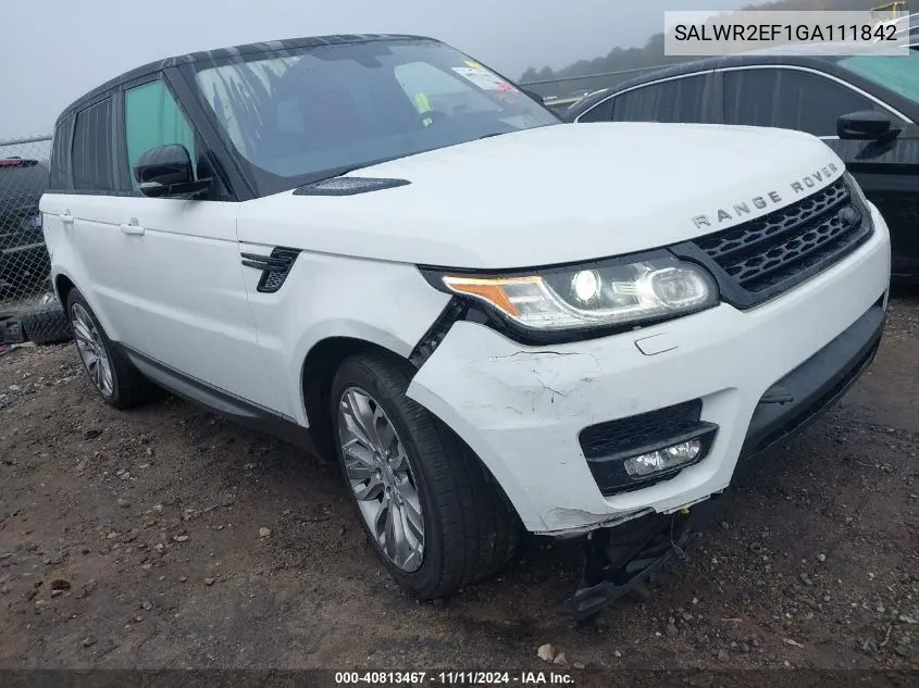 2016 Land Rover Range Rover Sport Sc VIN: SALWR2EF1GA111842 Lot: 40813467