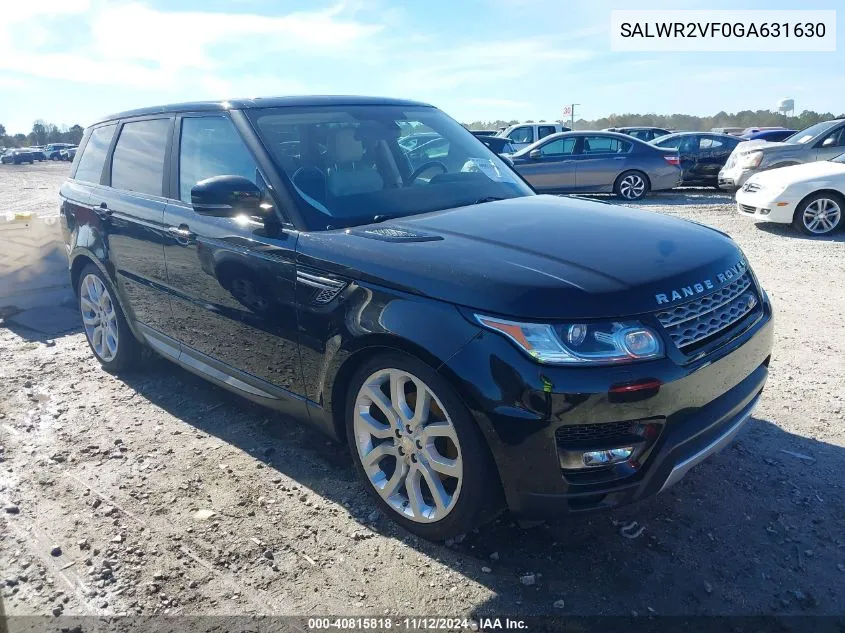 2016 Land Rover Range Rover Sport 3.0L V6 Supercharged Hse VIN: SALWR2VF0GA631630 Lot: 40815818